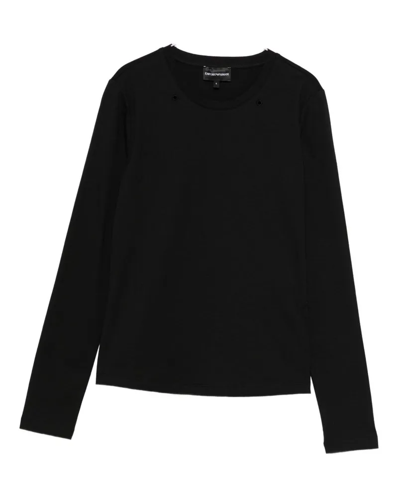 Emporio Armani Logo Baumwoll-T-Shirt Black