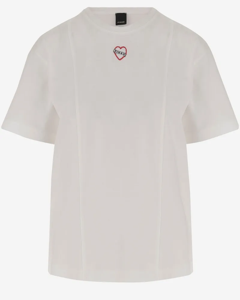Pinko Cotton T -Shirt mit Logo White