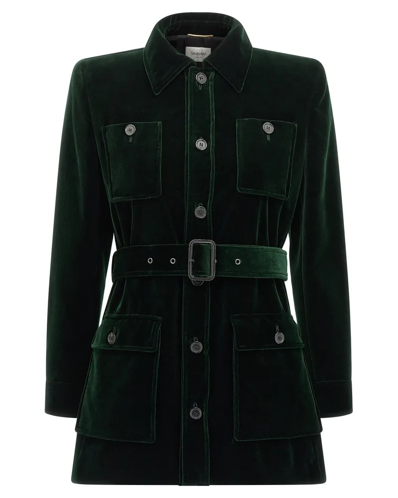 Saint Laurent Saharan-Jacke Green
