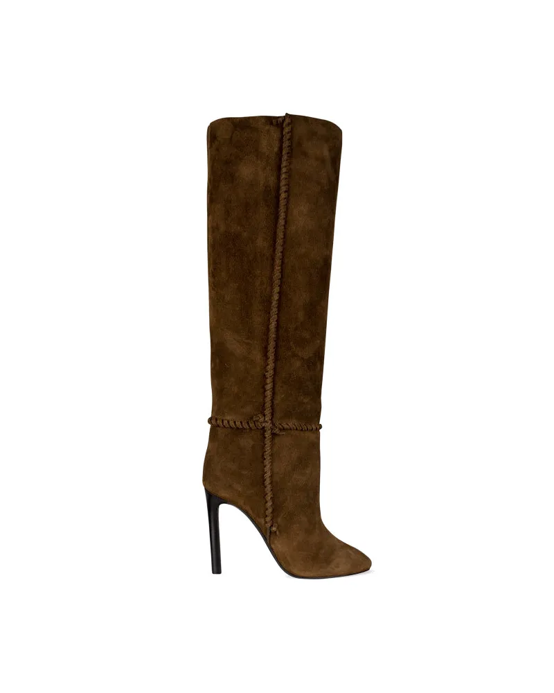 Saint Laurent Mica -Stiefel Brown