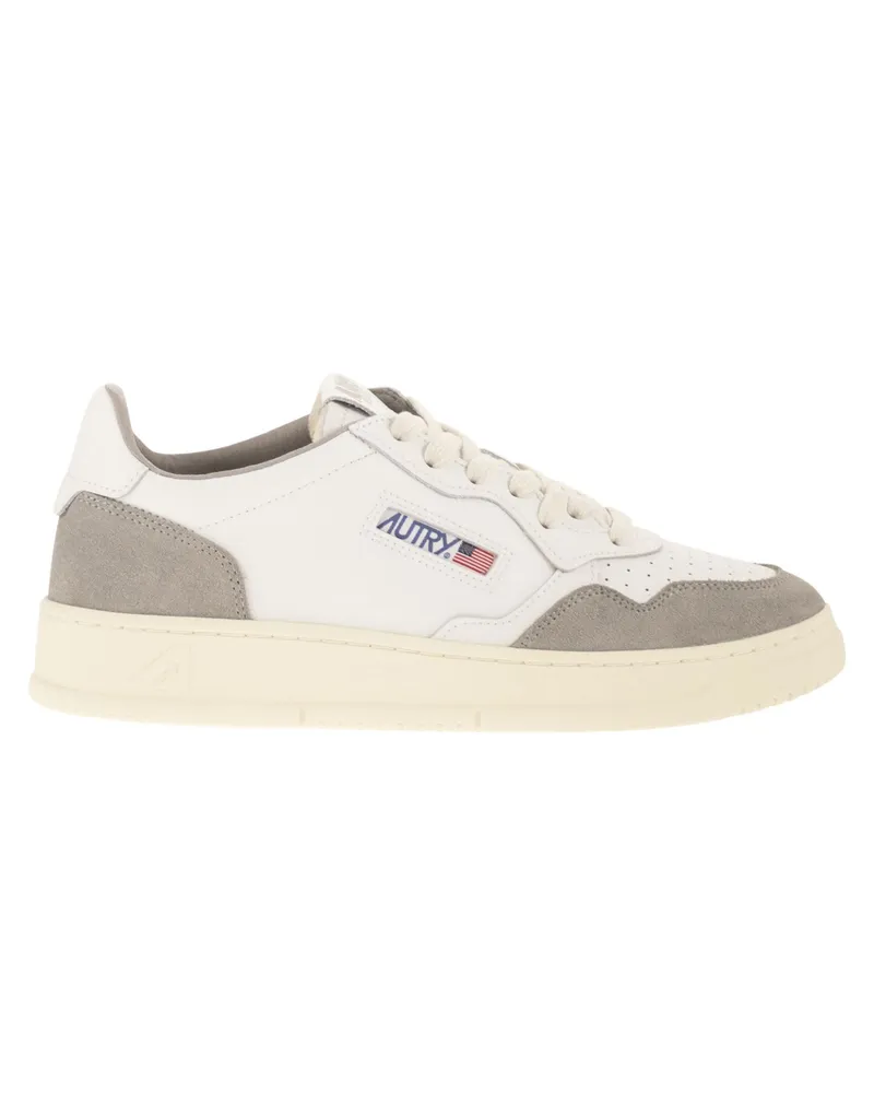 AUTRY Medalist Low-Sneaker aus Leder und Wildleder White