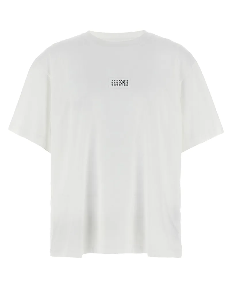 Maison Margiela numerischer Signature MM6' Patch T -Shirt White