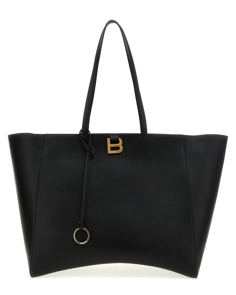Balenciaga Große Einkaufstasche „Tote Hourglass Soft“ von Black