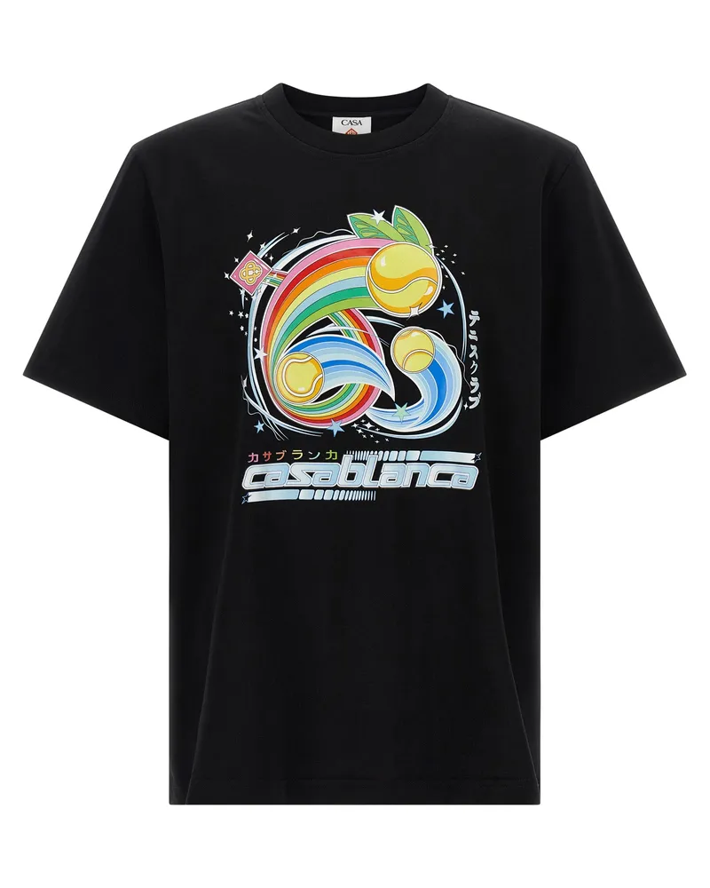 Casablanca Paris Manga Tennis Ball' T -Shirt Black