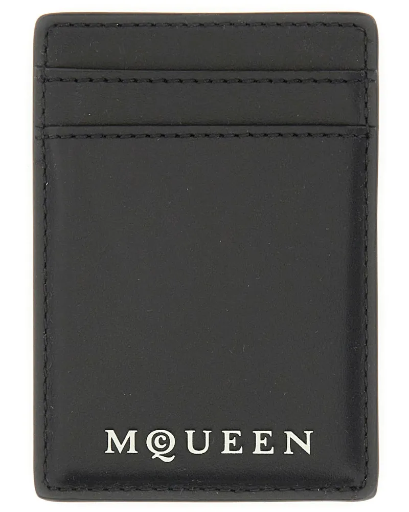 Alexander McQueen Alexander MC Queen -Magnetkartenhalter mit Logo Black
