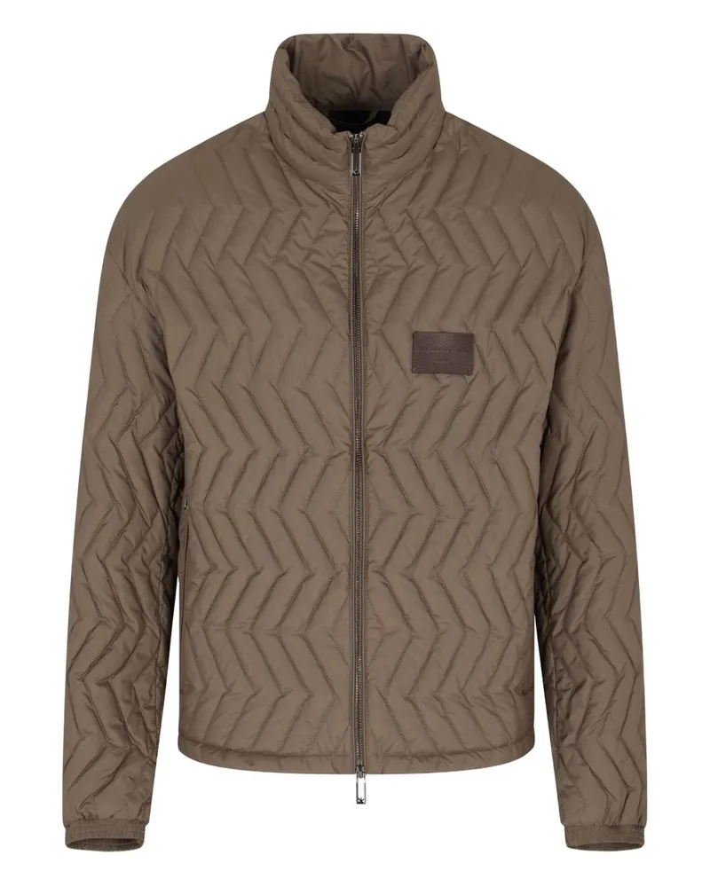 Emporio Armani studelte die Down -Jacke Beige