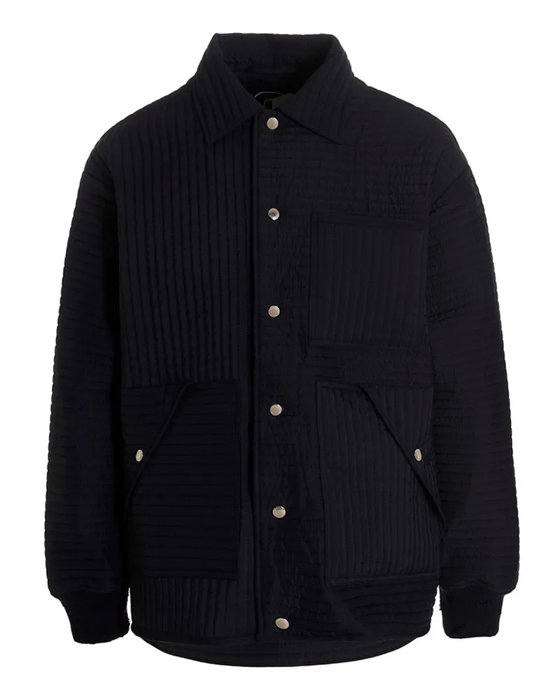 KHRISJOY poore gesteppte Streifen' Down Jacke Blue