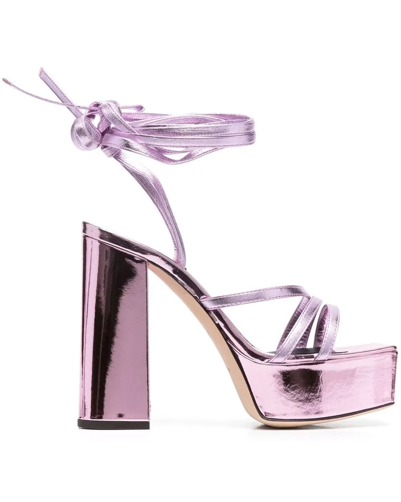 Giuseppe Zanotti Metallic Lederferse Sandalen Pink