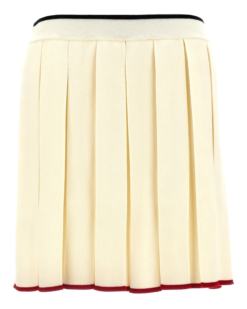 Thom Browne gestrickte Faltenrock White