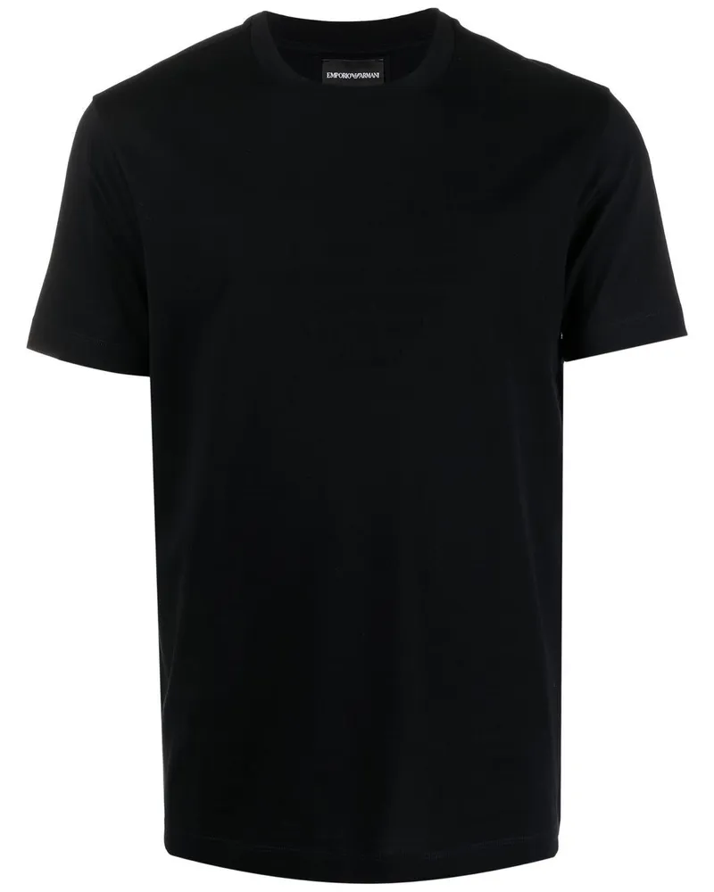 Emporio Armani Logo Baumwoll -T -Shirt Blue