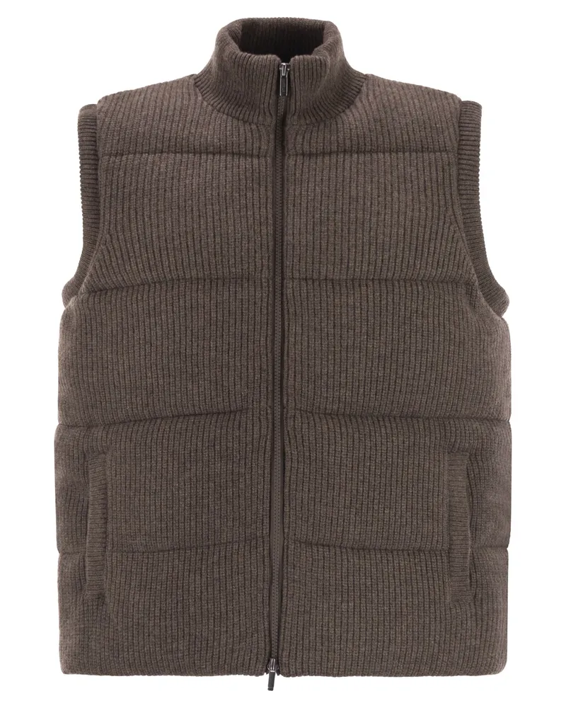 MC2 Saint Barth Leeds wattierte Wollweste Hazelnut