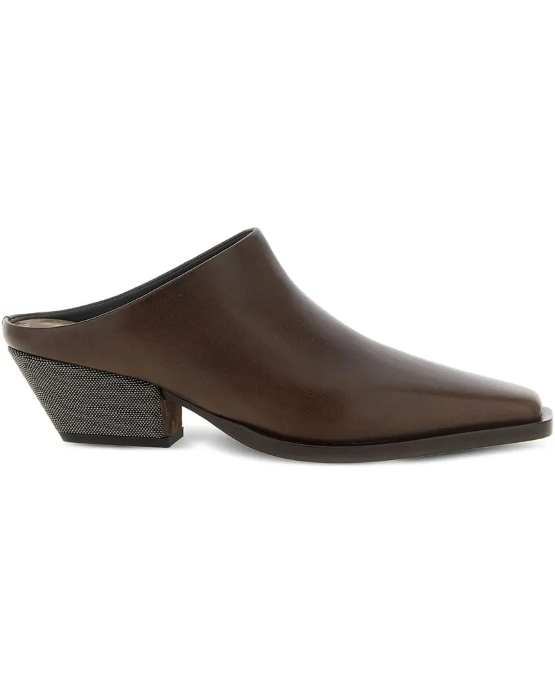 Brunello Cucinelli Ledersabot Brown