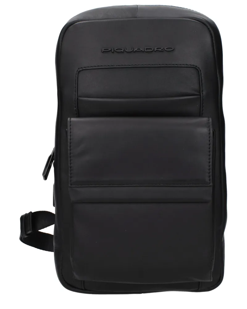 Piquadro Herrens Rucksäcke und Gürteltaschen aus Leder in Schwarz -