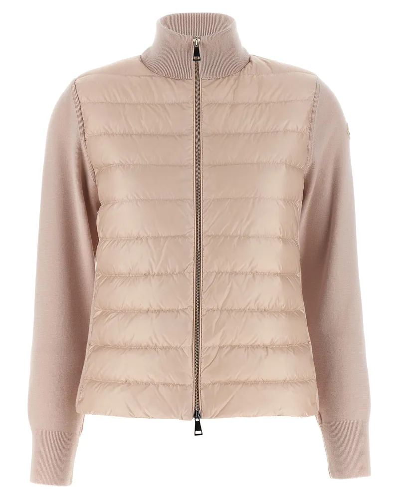 Moncler zwei Material Cardigan Pink