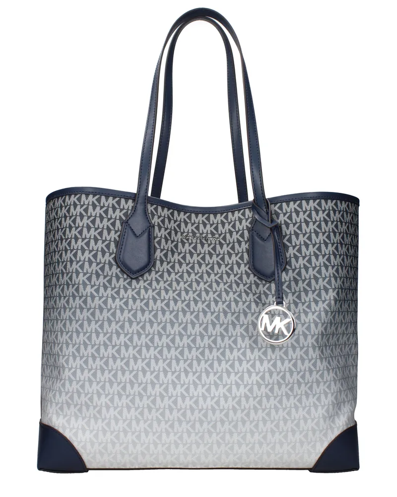 Michael Kors Eva Damens Umhängetasche aus Stoff in Blau/Marineblau -