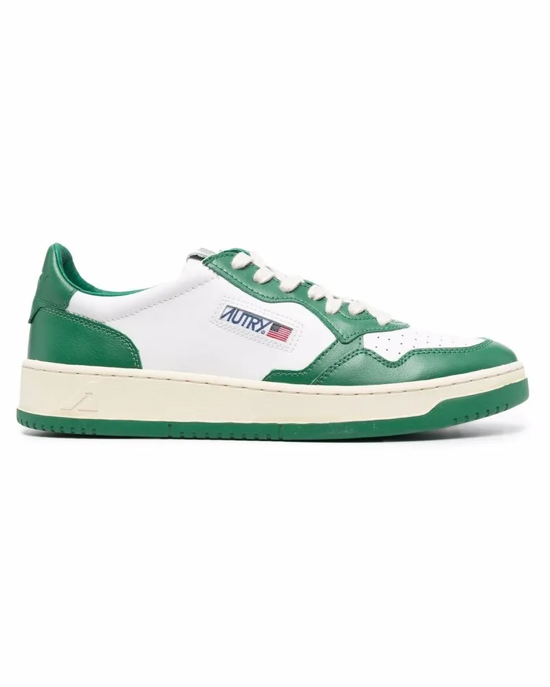 AUTRY Medaillengewinner niedriger Leder -Turnschuhe Green