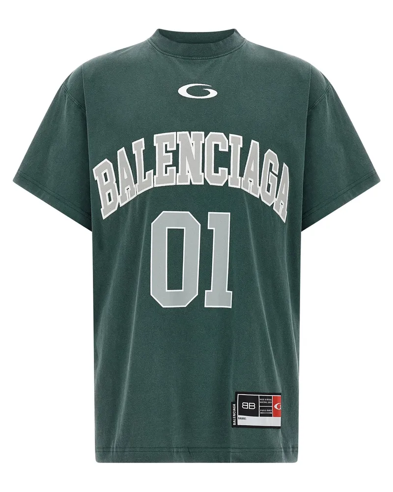 Balenciaga Basketball“-T-Shirt Green
