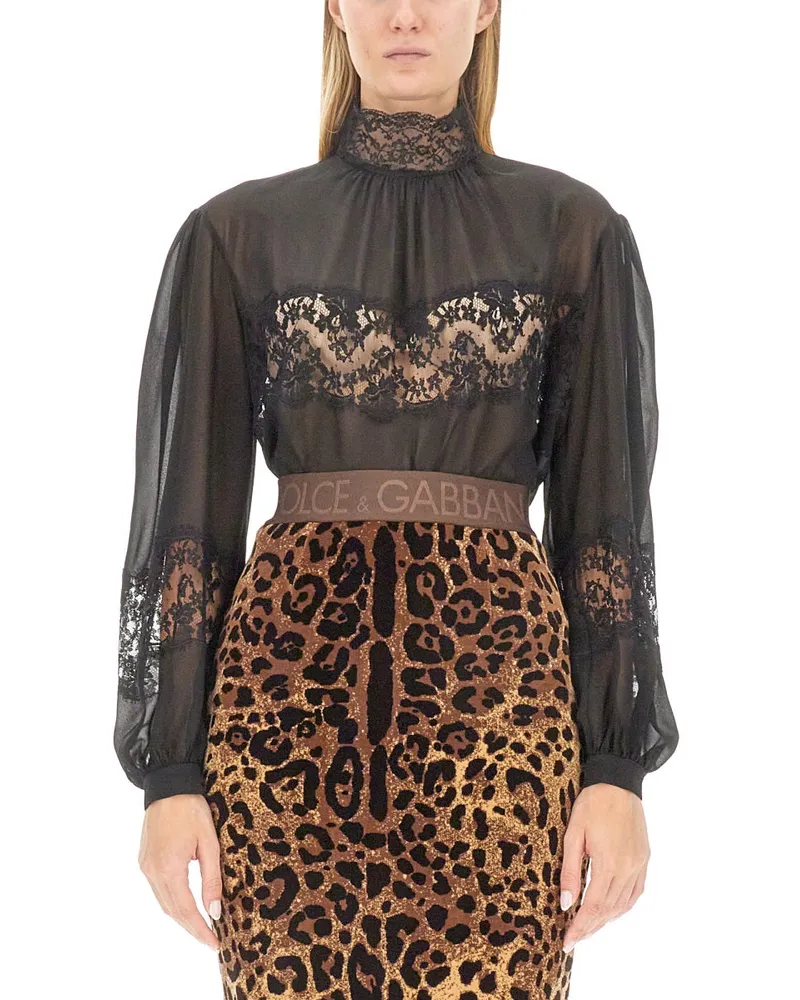 Dolce & Gabbana Rollkragenbluse Black
