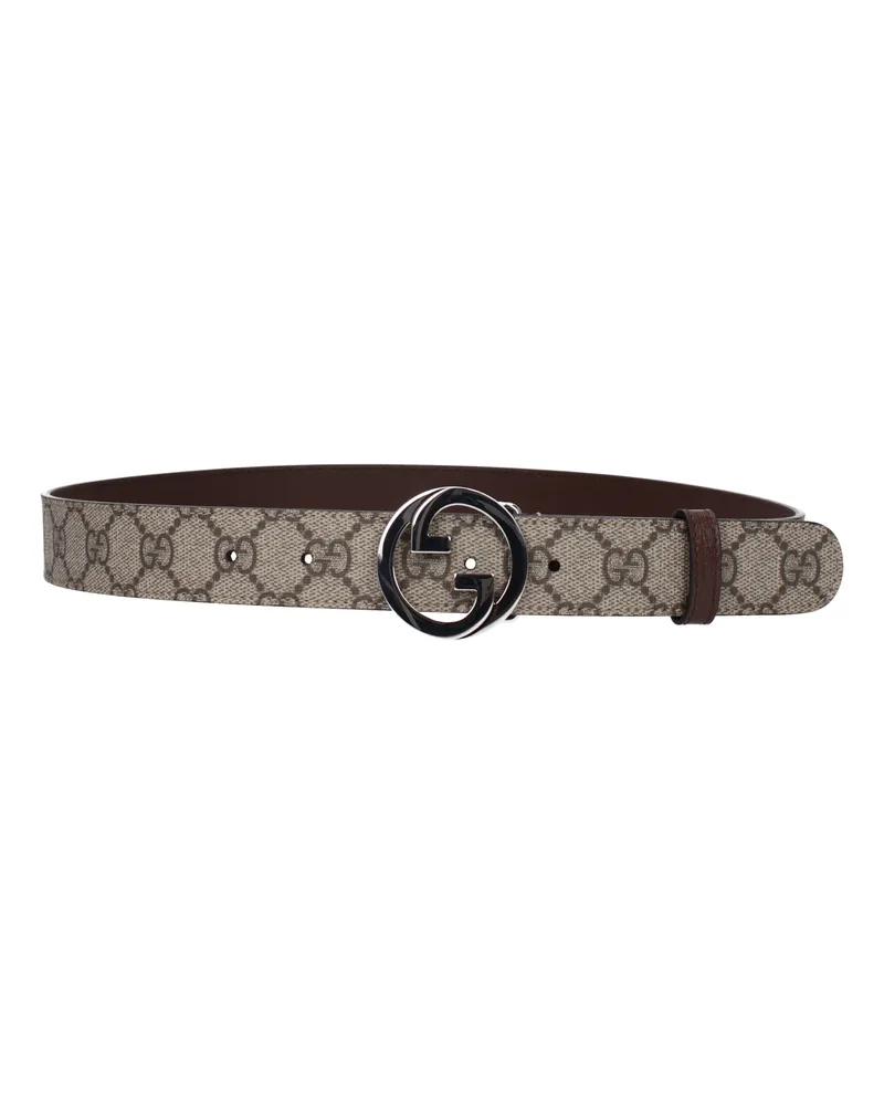 Gucci Männer 's Gürtel Stoff braun -