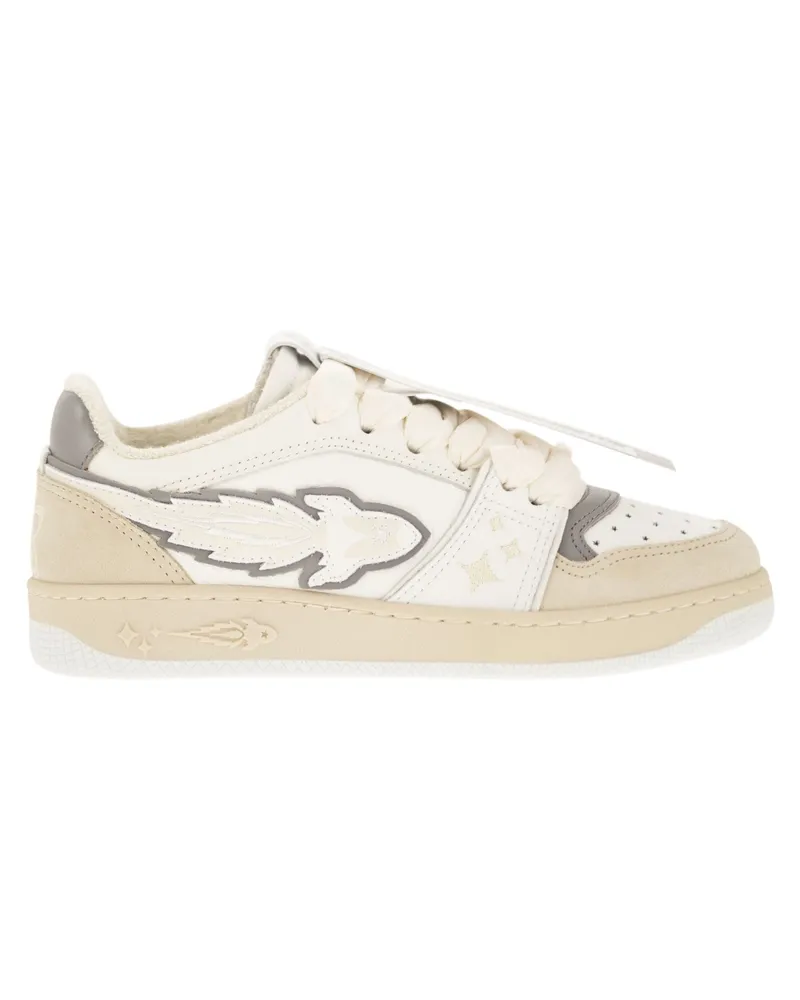 ENTERPRISE JAPAN EJ Eggrocket Leder Trainer mit Logo White