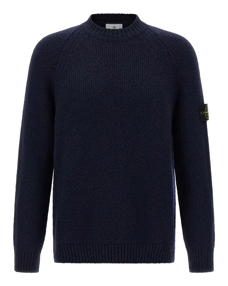 Stone Island Bouclé Pullover Blue