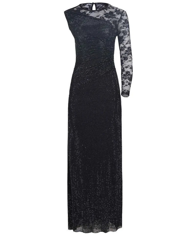 Self-Portrait Selbstporträtkleid aus Polyestermischung Black
