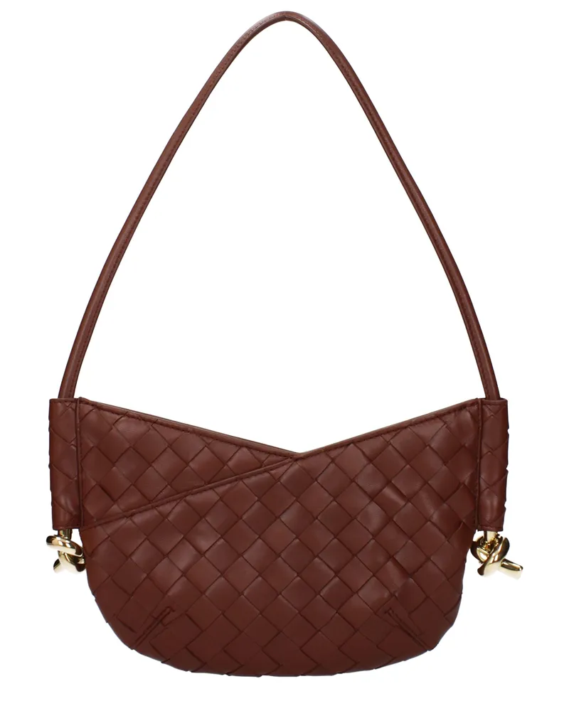 Bottega Veneta Damens Baby Soltice Umhängetasche Braun/Sapeli-Leder -