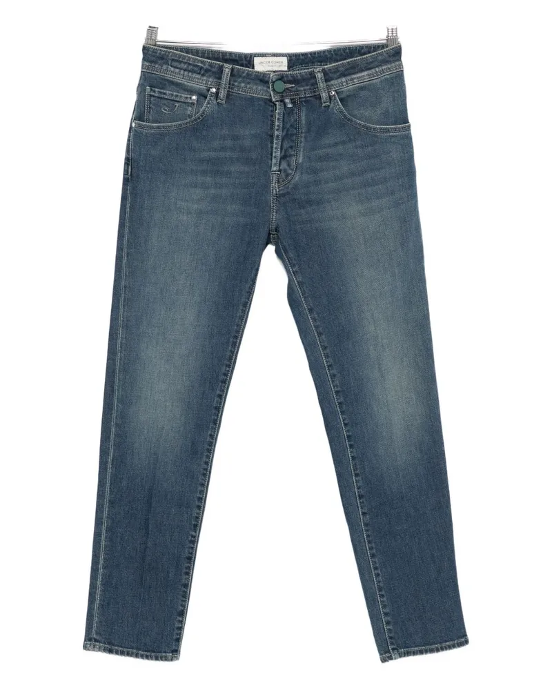 Jacob Cohën Slim Jeans mit kurzem Schnitt Blue