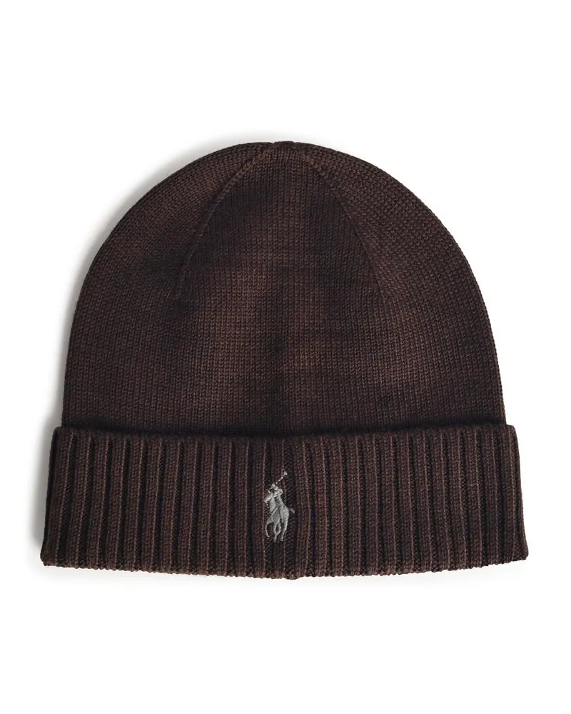 Ralph Lauren Brown Wolle Beanie Brown
