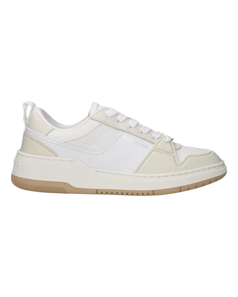 Ferragamo Sneakers Dennis Herrens Stoff Weiß/Elfenbein -