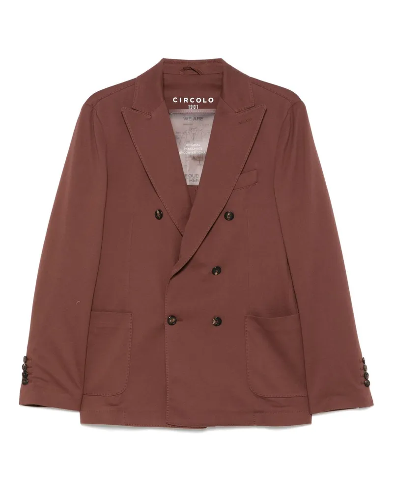 CIRCOLO 1901 Cotton Double Breasted Jacke Brown