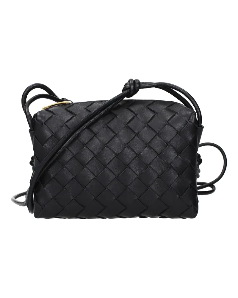 Bottega Veneta Damens Umhängetaschen aus schwarzem Leder -