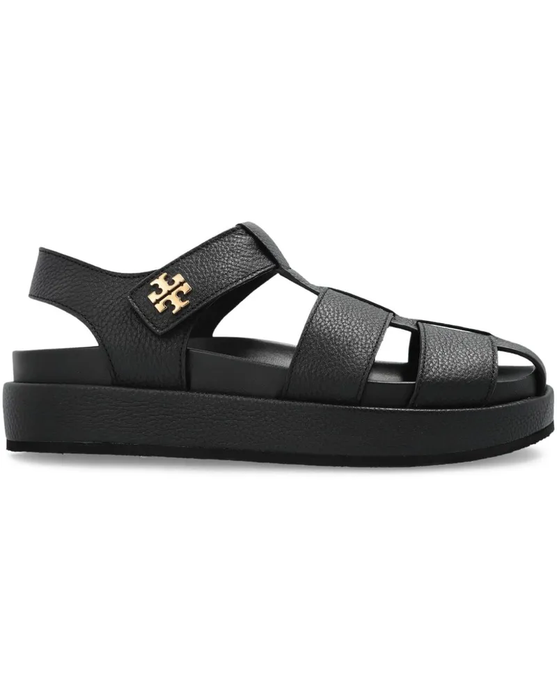 Tory Burch Kira Fischer Sport Leder Sandalen Black