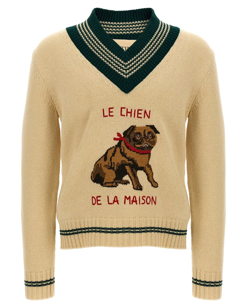 Valentino Garavani Valentino Garavani 'Le Chien de la Maison' Pullover Beige