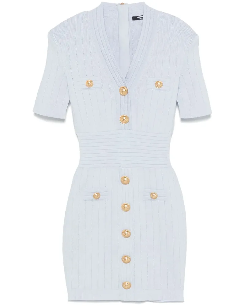 Balmain Midi Kleid mit Knöpfen 6ac
