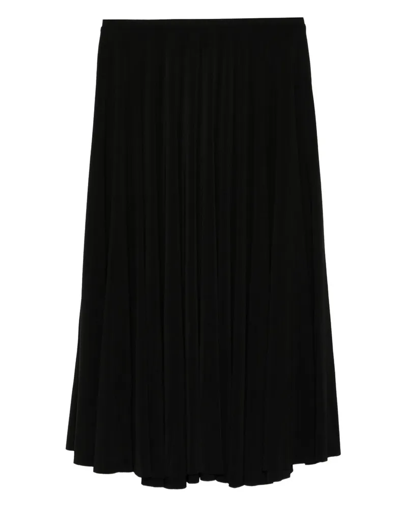Norma Kamali plissierter Midi -Rock Black