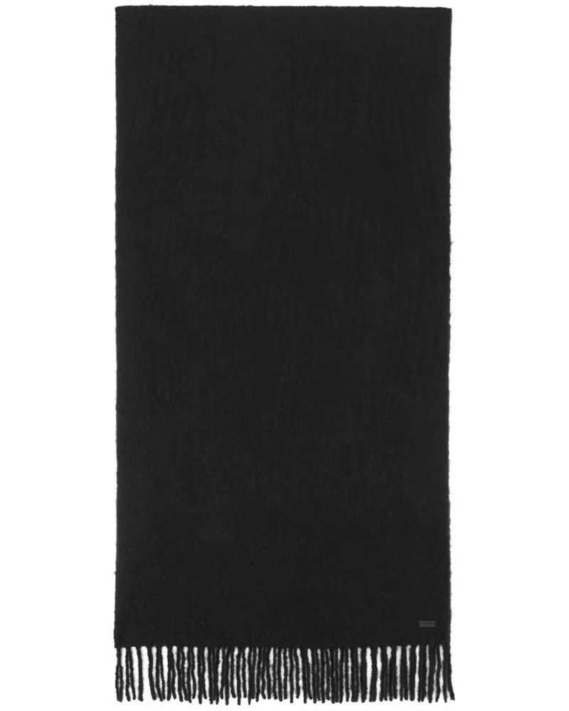 Saint Laurent Randes Wolle Mischschal Schwarz
