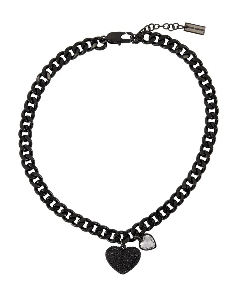 Marc Jacobs Herzballon Pave Halskette  Metall Black Schwarz