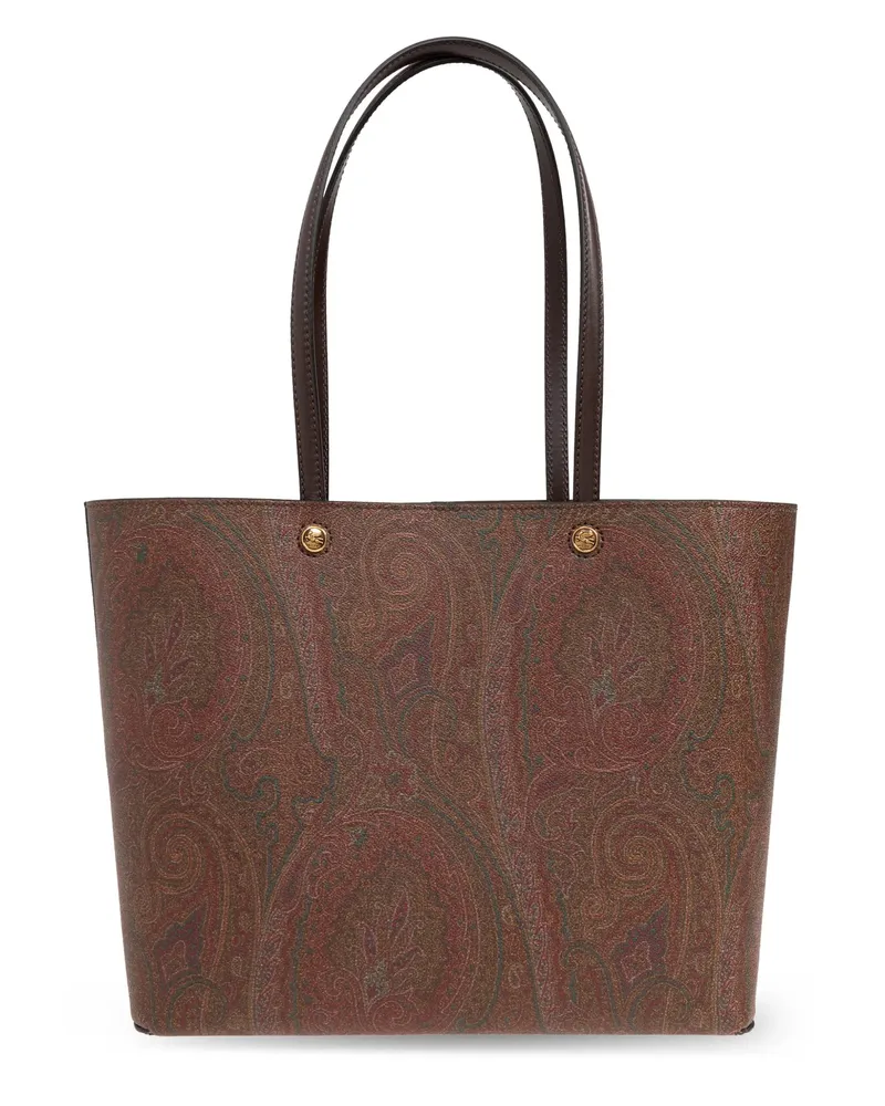 Etro E.T.R.O. Paisley Jacquard Large Tote Bag mit a Brown
