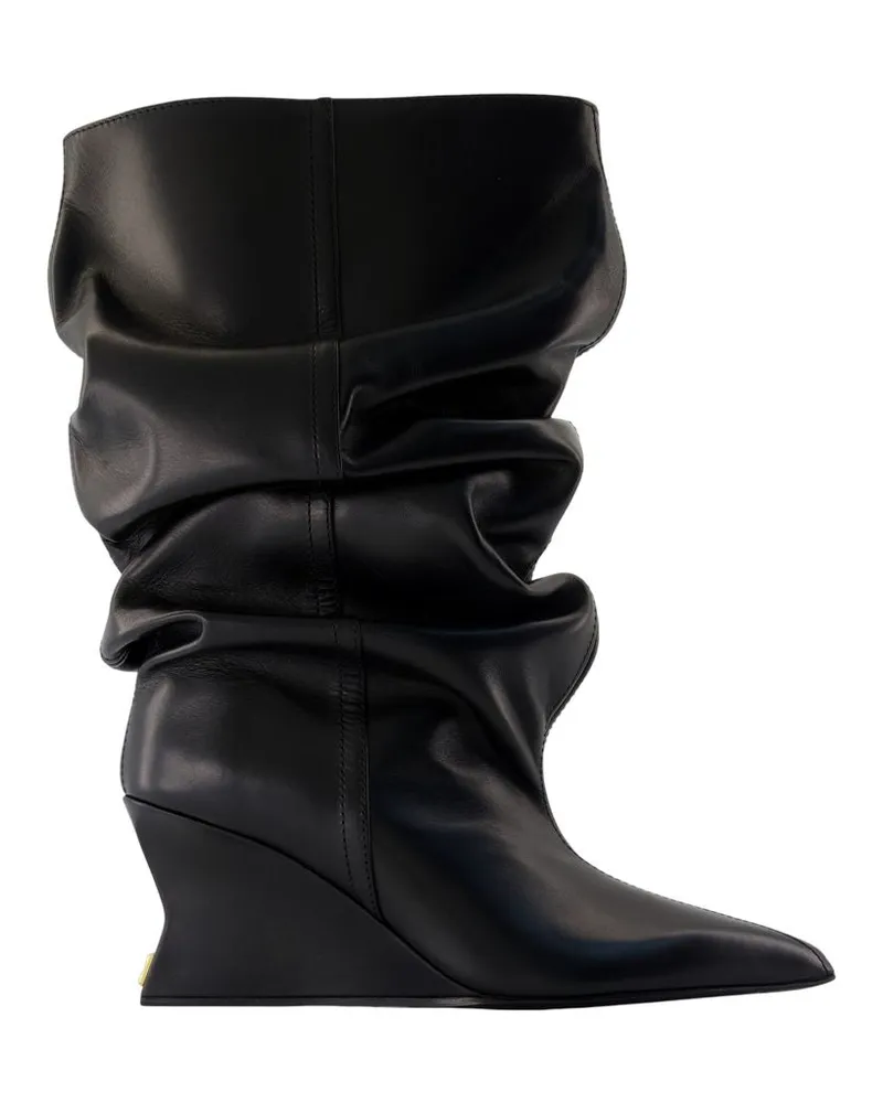 Balmain Keilstiefeletten  Leder Schwarz Black