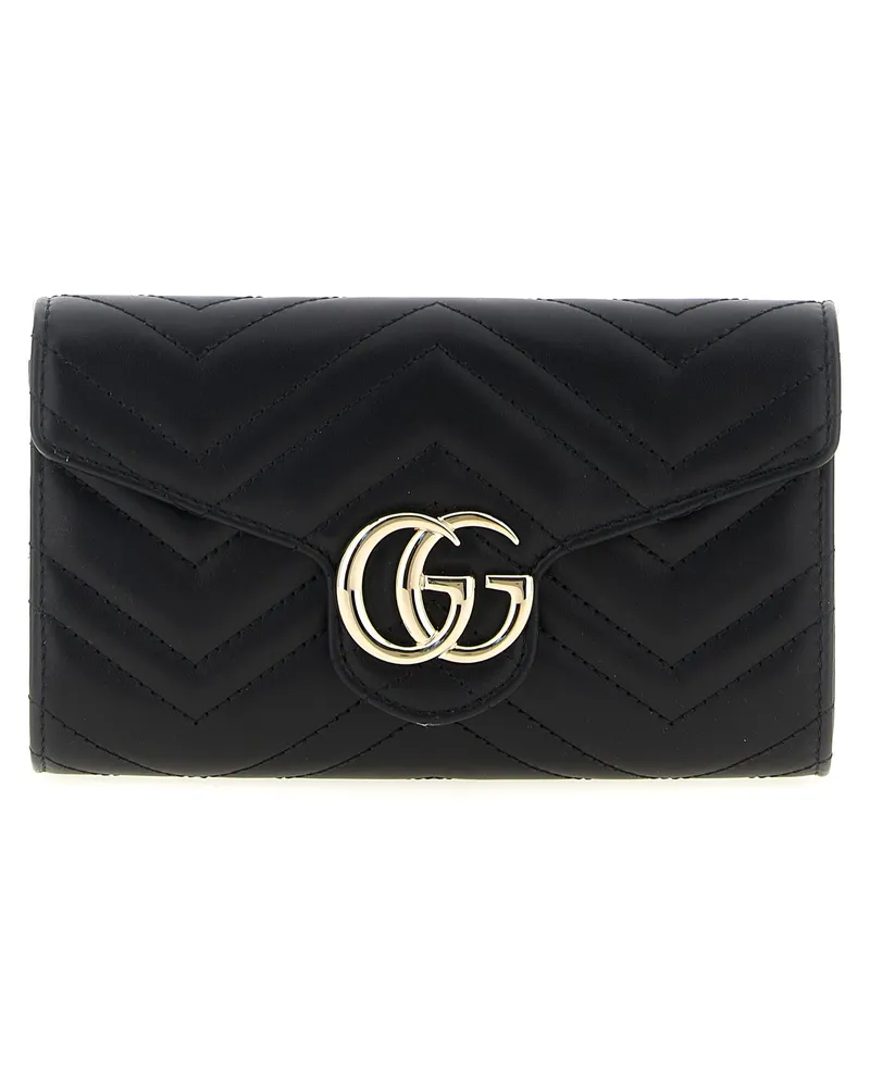 Gucci GG Marmont“-Geldbörse mit Kette Black