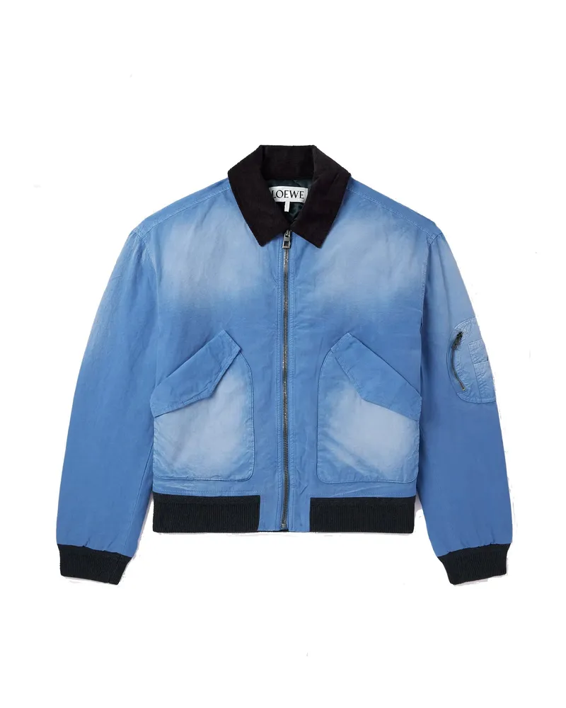 Loewe P Ed Cotton Bomber Jacke Blue