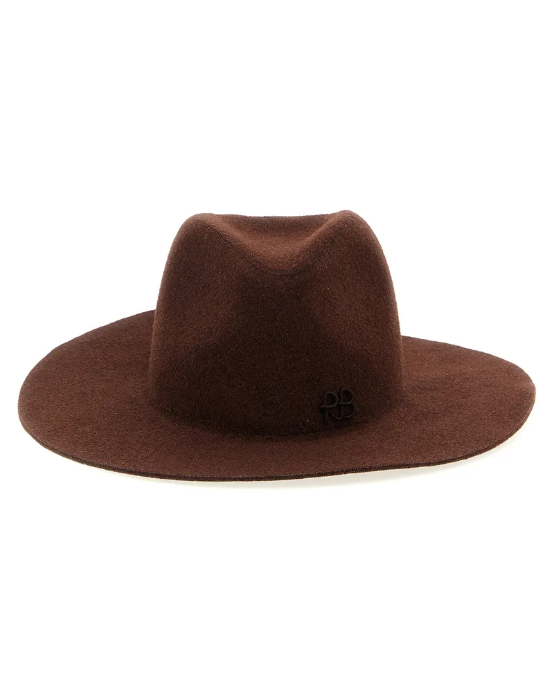 RUSLAN BAGINSKIY Monogramm verschönerte Fedora' Hut Brown