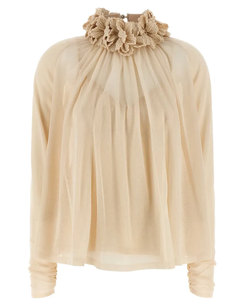 Zimmermann hypnotischer Häkeln trimm' Top White