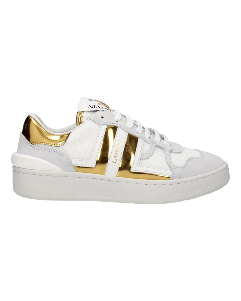 Lanvin Sneakers Clay Damens Stoff Weiß/Gold -