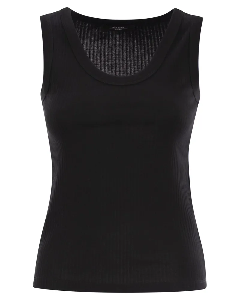 Max Mara Wochenende max Mara Multic gerippte Baumwollgarn -Oberseite Black