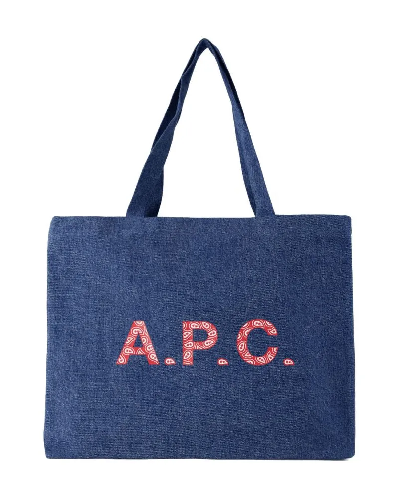 A.P.C. Diane Shopper Bag  Cotton Blue Denim Blau