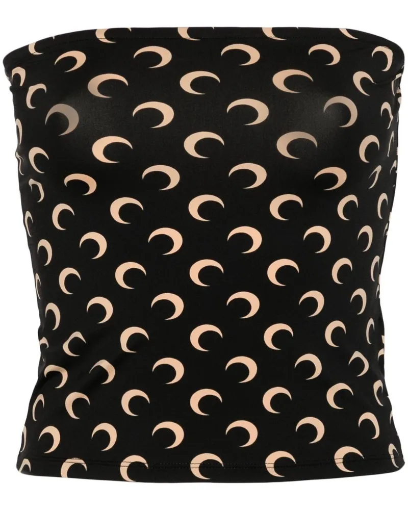 Marine Serre Moon Offshoulder Tube Top Black