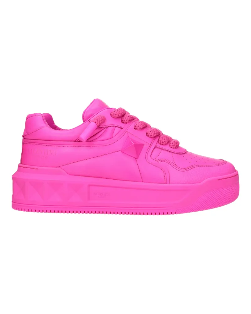Valentino Garavani Sneakers One Stud Men Leder Fuxia -