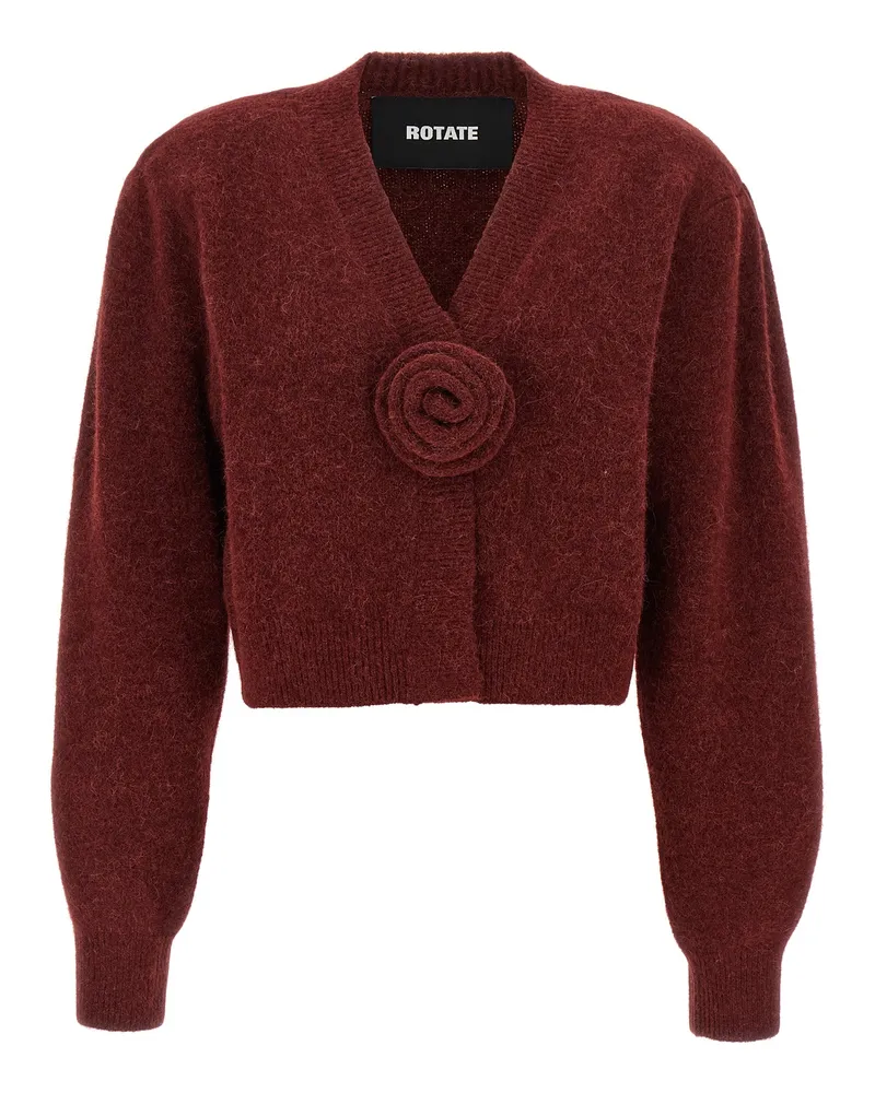 ROTATE Birger Christensen Dreh Birger Christensen 'Strick Puffsleeve' Cardigan Bordeaux